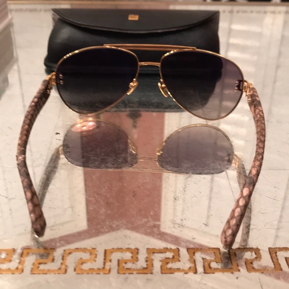 Linda Farrow Luxe Snakeskin Aviators